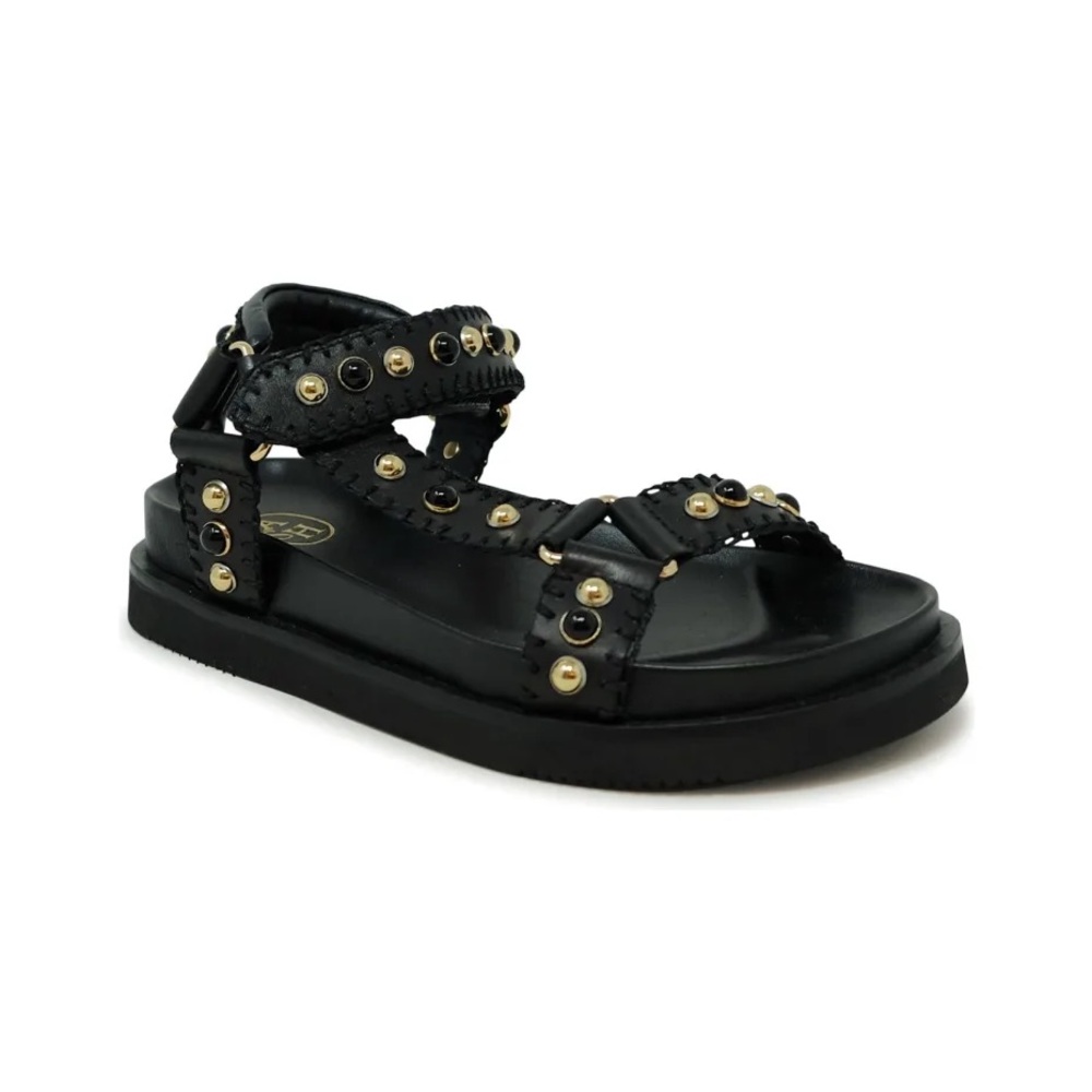 ASH Black Utopia Studded EMO Gothic Boho Cage Gladiator Sandals Shoes sz 39